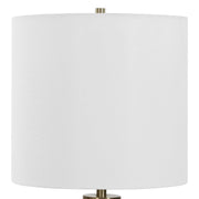 Uttermost Aspis 11in 1-Light Table Lamp | Green Glass and Antique Gold | Living Room & Bedroom | 11 x 11 x 31 in | Model 30760-1