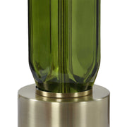 Uttermost Aspis 11in 1-Light Table Lamp | Green Glass and Antique Gold | Living Room & Bedroom | 11 x 11 x 31 in | Model 30760-1