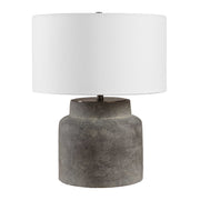 Uttermost Benedet 23.25in Table Lamp | Distressed Gray Ceramic and Antique Brass | Living Room & Bedside | 18 x 18 x 23.25 in | Model 30763