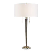 Uttermost Winchester 33.5in Table Lamp | Antique Brass Iron and Crystal | Living Room & Bedside | 17 x 17 x 33.5 in | Model 30764