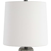 Uttermost Wester 18.25in Table Lamp | Distressed Gray Ceramic and Antique Brass | Living Room & Bedside | 11 x 11 x 18.25 in | Model 30765-1