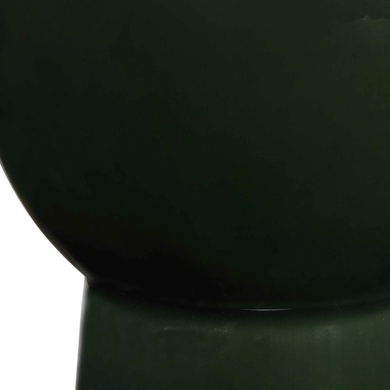 Uttermost Tennille 19in 1-Light Table Lamp | Deep Green Ceramic and Antique Brass | Living Room & Bedroom | 19 x 19 x 31 in | Model 30772