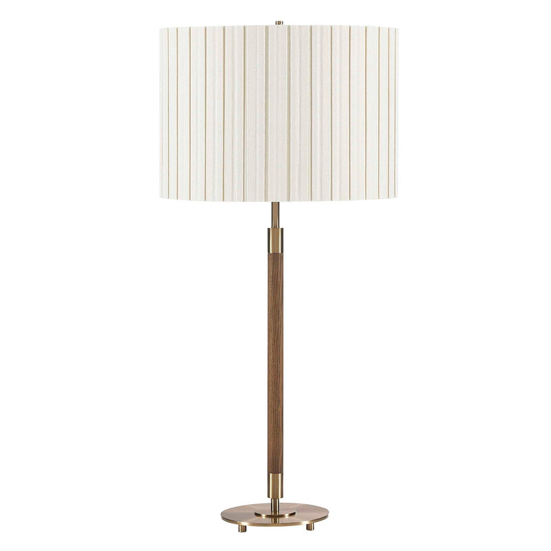 Uttermost Iliana 30in 1-Light Table Lamp | Dark Walnut Wood and Antique Brass Iron | Living Room & Bedroom | 14 x 14 x 30 in | Model 30812-1