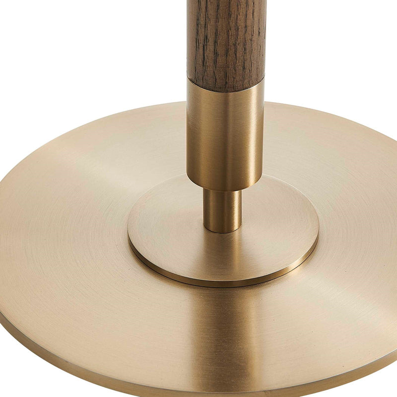 Uttermost Iliana 30in 1-Light Table Lamp | Dark Walnut Wood and Antique Brass Iron | Living Room & Bedroom | 14 x 14 x 30 in | Model 30812-1
