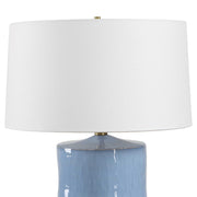 Uttermost Kamara 23in 1-Light Table Lamp | Powder Blue Ceramic and Antique Brass | Living Room & Bedroom | 18 x 18 x 23 in | Model 30818