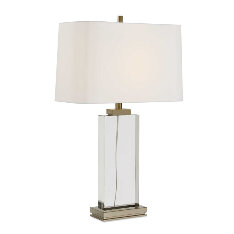 Uttermost Genevieve 28.75in 1-Light Table Lamp | Crystal and Antique Brass Iron with White Linen Shade | Living Room & Bedroom | Model 30840