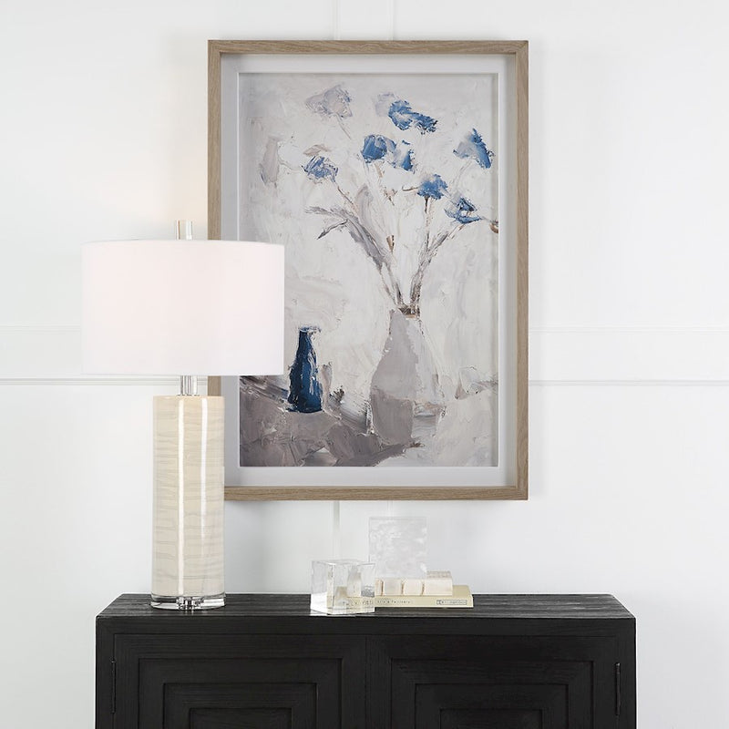 Uttermost Blue Flowers In Vase Framed Print - 32287
