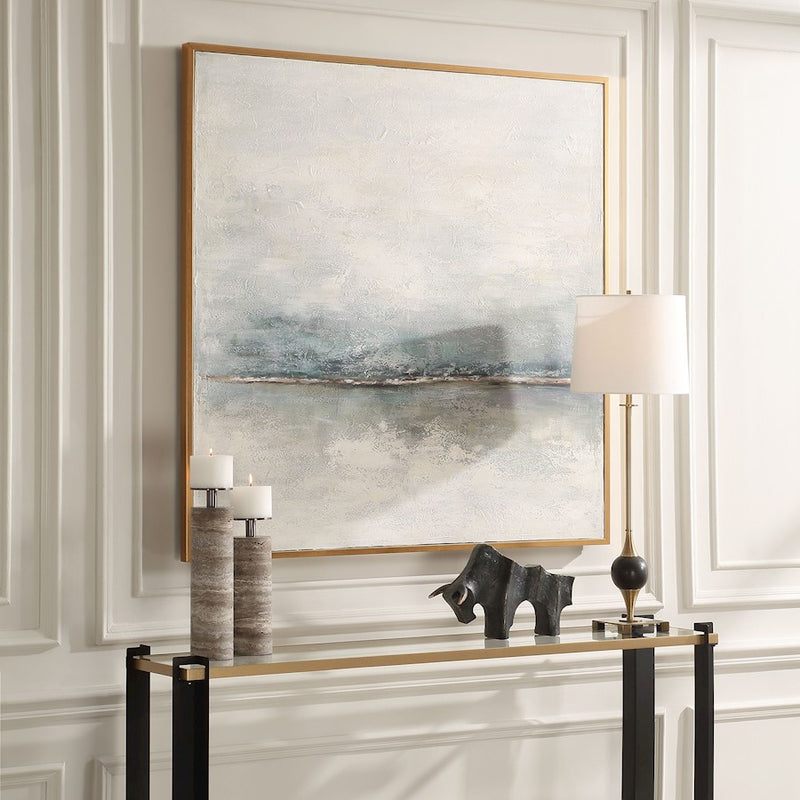 Uttermost Foggy Morning Abstract Art, Gold