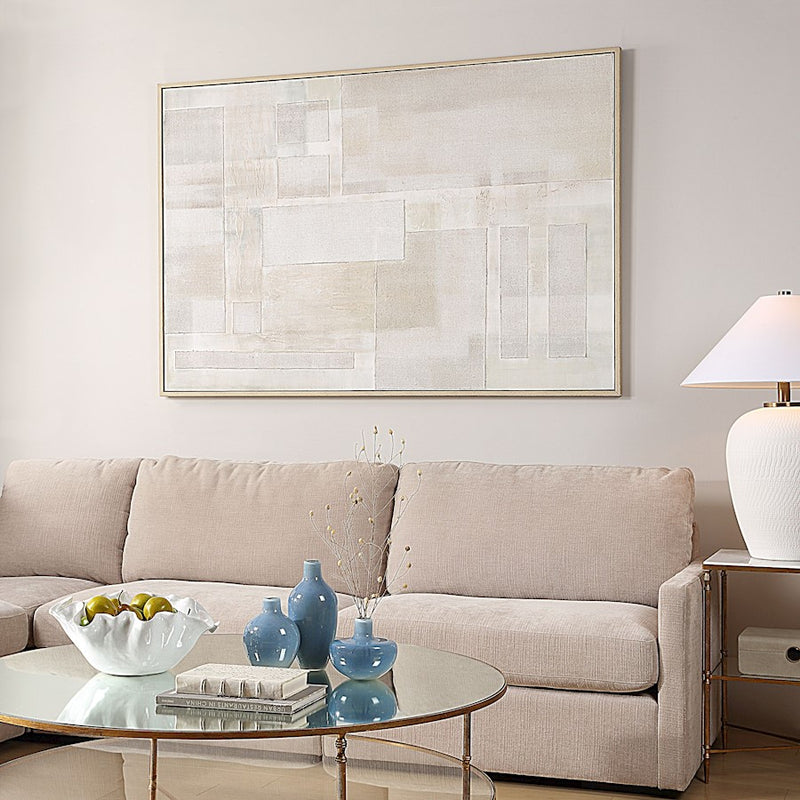 Uttermost Erase Canvas Abstract Art, Light Oak