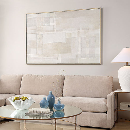 Uttermost Erase Canvas Abstract Art, Light Oak