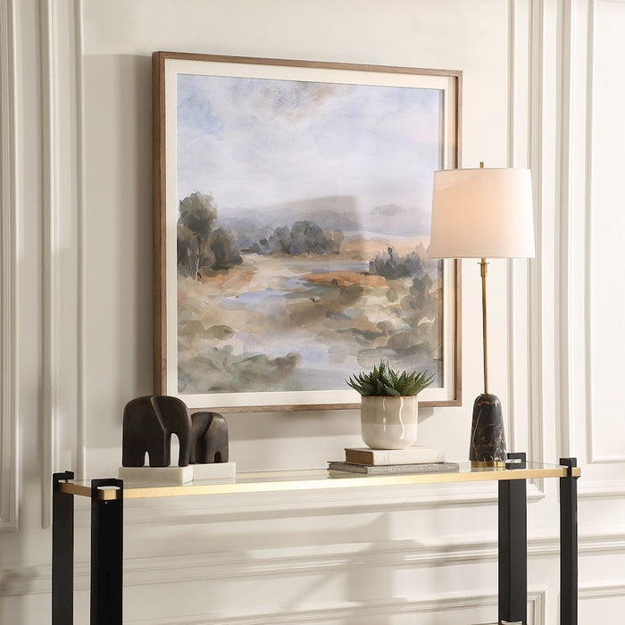 Uttermost River Afternoon Landscape Print, White