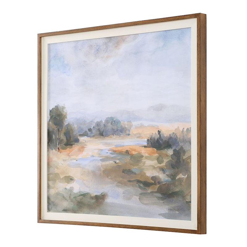 Uttermost River Afternoon Landscape Print, White