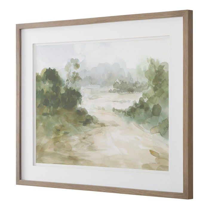 Uttermost Verdant Watercolor Landscape Print, Oak