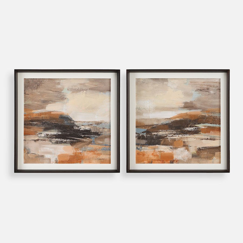 Uttermost Cinnamon Shore Framed Prints Set of 2, Dark Chocolate - 32382