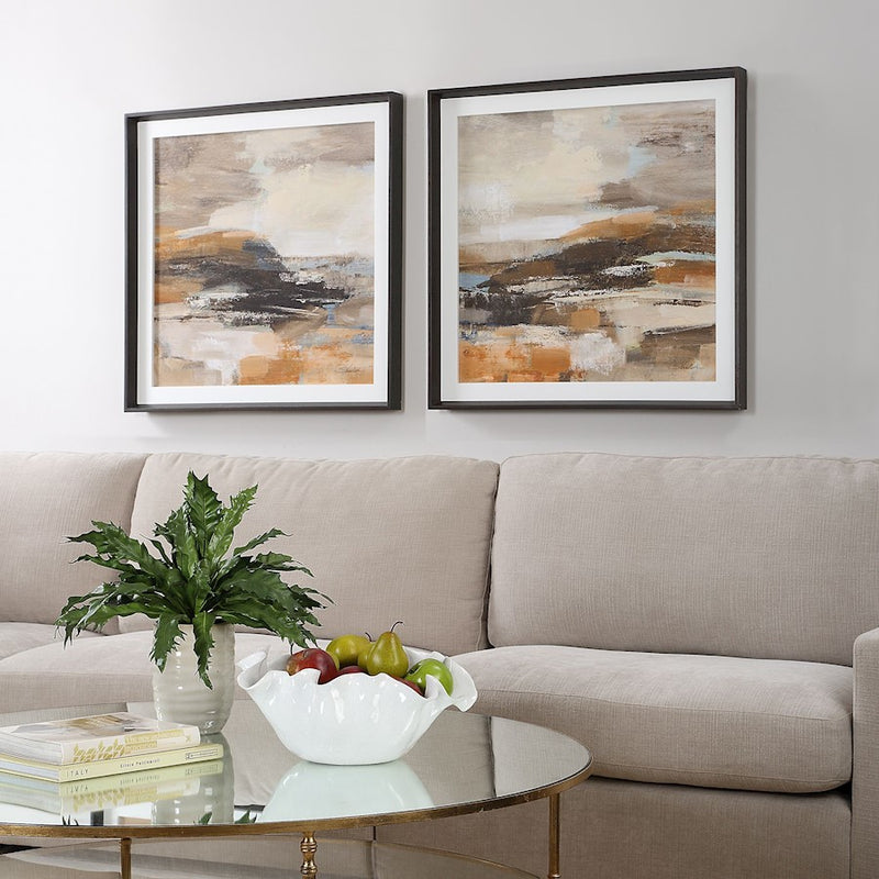 Uttermost Cinnamon Shore Framed Prints Set of 2, Dark Chocolate