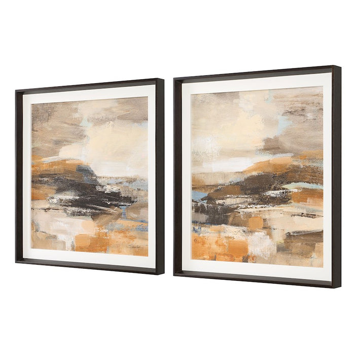 Uttermost Cinnamon Shore Framed Prints Set of 2, Dark Chocolate