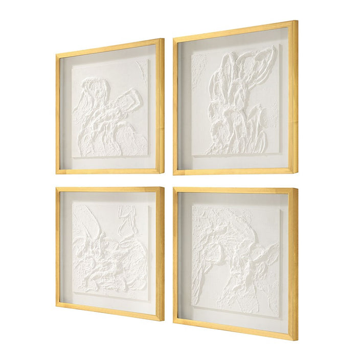 Uttermost Fourfold Framed Prints Set of 4, Gold