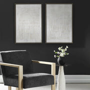 Uttermost Social Theory Framed Canvases Set of 2, Matte Gray - 32395