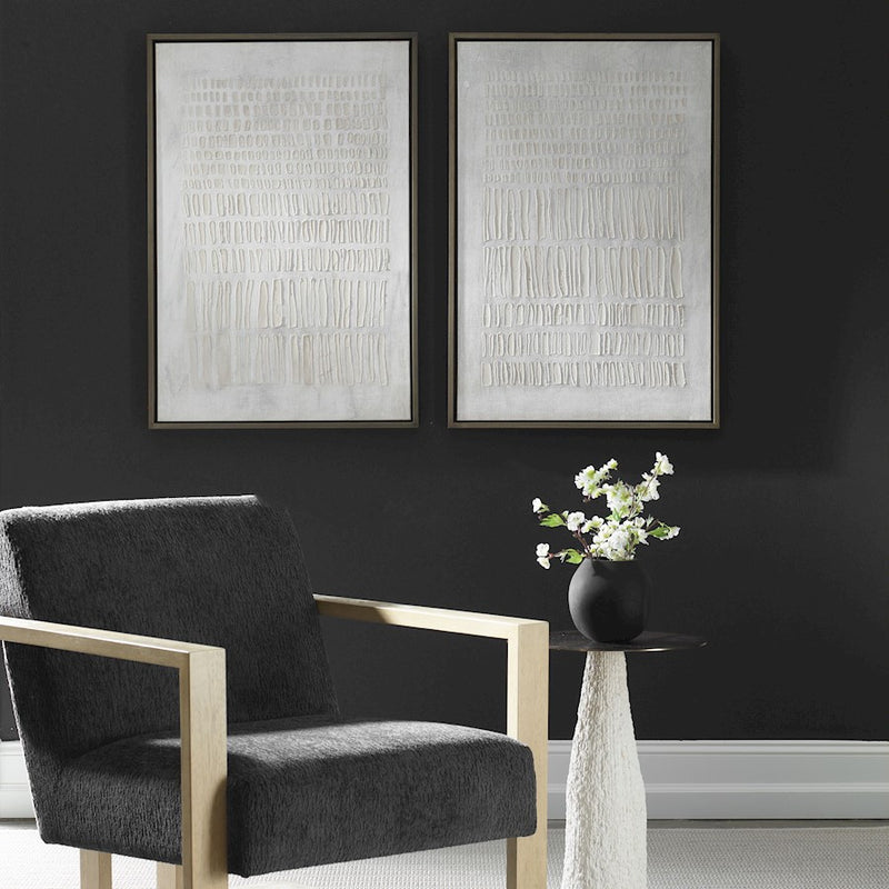 Uttermost Social Theory Framed Canvases Set of 2, Matte Gray - 32395