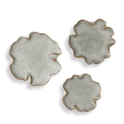 Uttermost Selene 16.1in Gray Earthenware Wall Decor S/3 | Mottled Glaze with Caramel Edging | Living Room & Entryway Accent | Model 3513