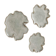 Uttermost Selene 16.1in Gray Earthenware Wall Decor S/3 | Mottled Glaze with Caramel Edging | Living Room & Entryway Accent | Model 3513