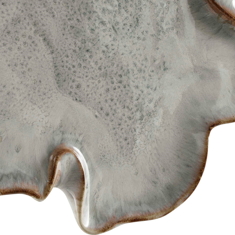 Uttermost Selene 16.1in Gray Earthenware Wall Decor S/3 | Mottled Glaze with Caramel Edging | Living Room & Entryway Accent | Model 3513