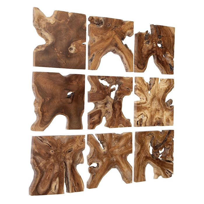 Uttermost Talia Wood Wall Decor Set of 9, Natural