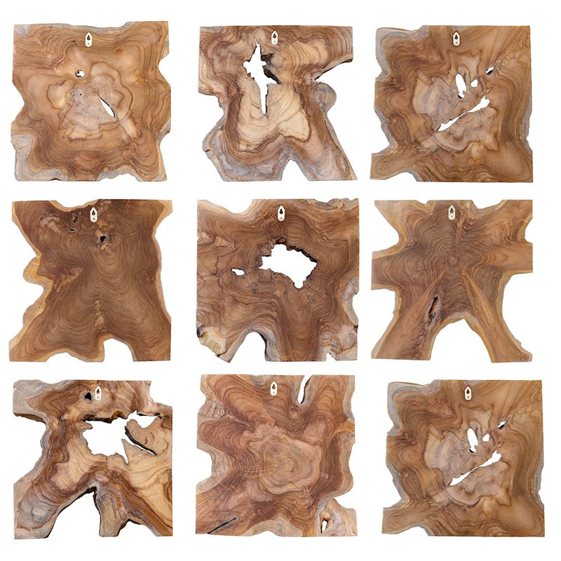 Uttermost Talia Wood Wall Decor Set of 9, Natural