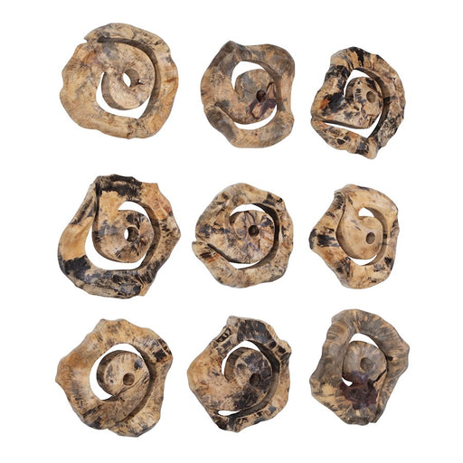 Uttermost Corkscrew Wood Wall Decor Set of 9, Natural