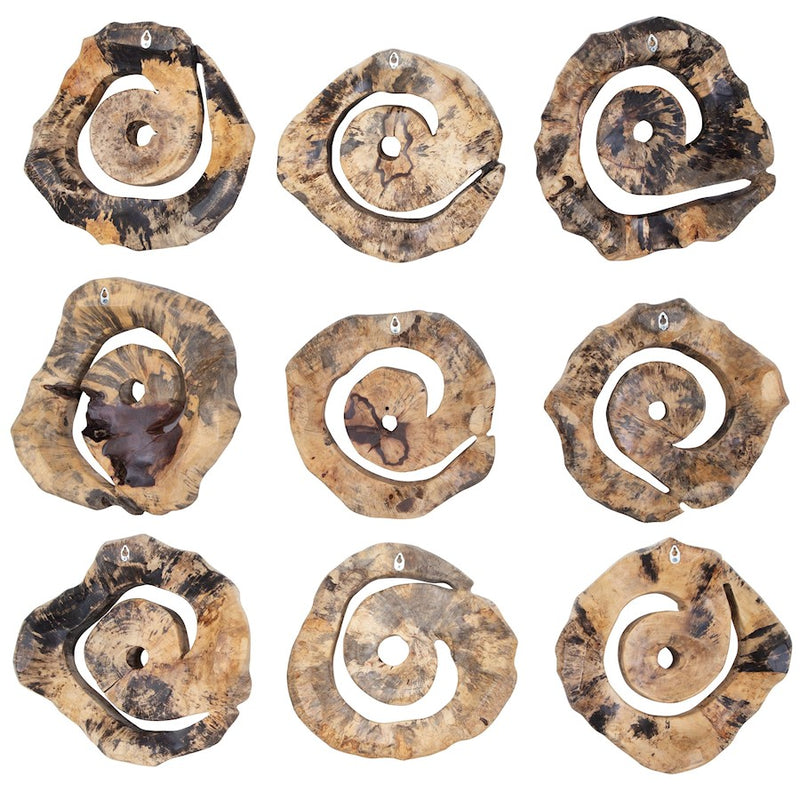 Uttermost Corkscrew Wood Wall Decor Set of 9, Natural