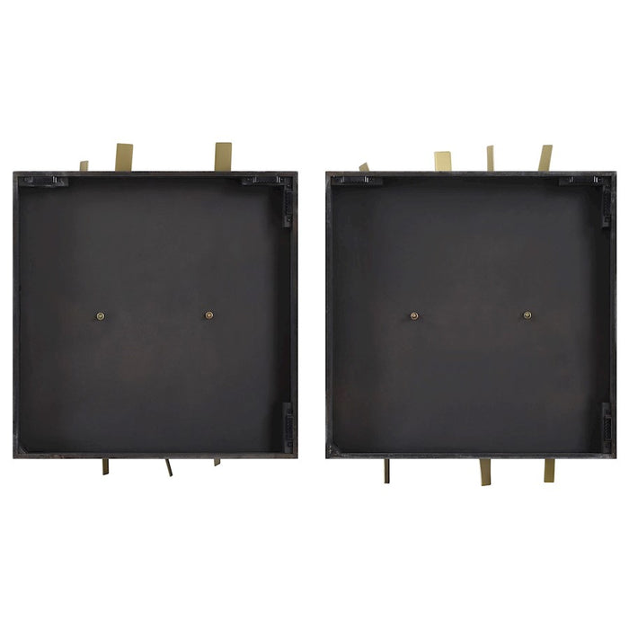 Uttermost Crosshatch Metal Wall Decor Set of 2, Antique Gold