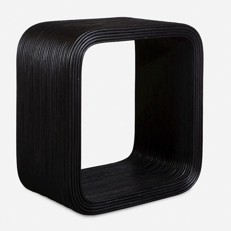 Uttermost Compton Rattan Side Table, Black