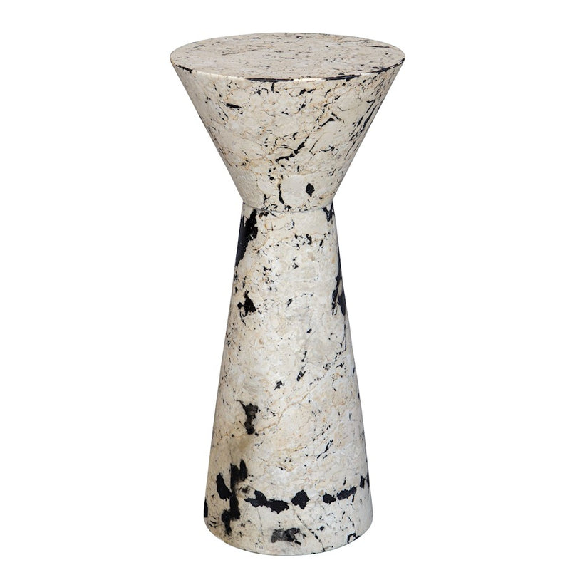 Uttermost Lenora Stone Drink Table, Black Resin