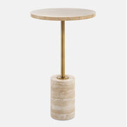 Uttermost Malya Travertine Accent Table, Brass - 50060