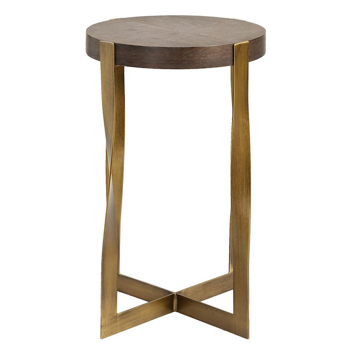 Uttermost Drew ss Accent Table, Bra/Dark Chocolate