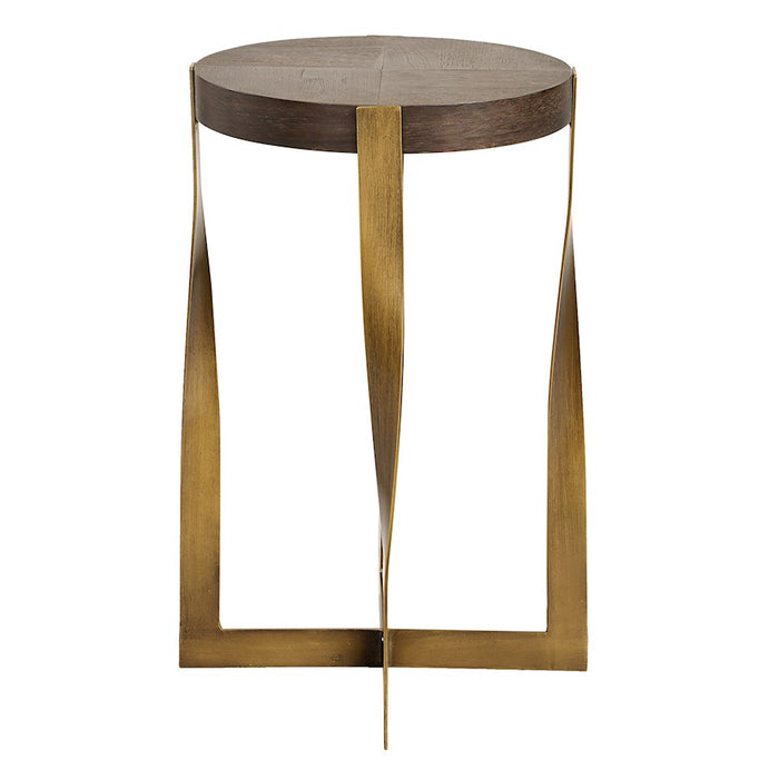 Uttermost Drew ss Accent Table, Bra/Dark Chocolate
