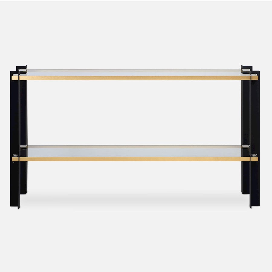 Uttermost Cunene Contemporary Console Table, Black/Gold - 50073