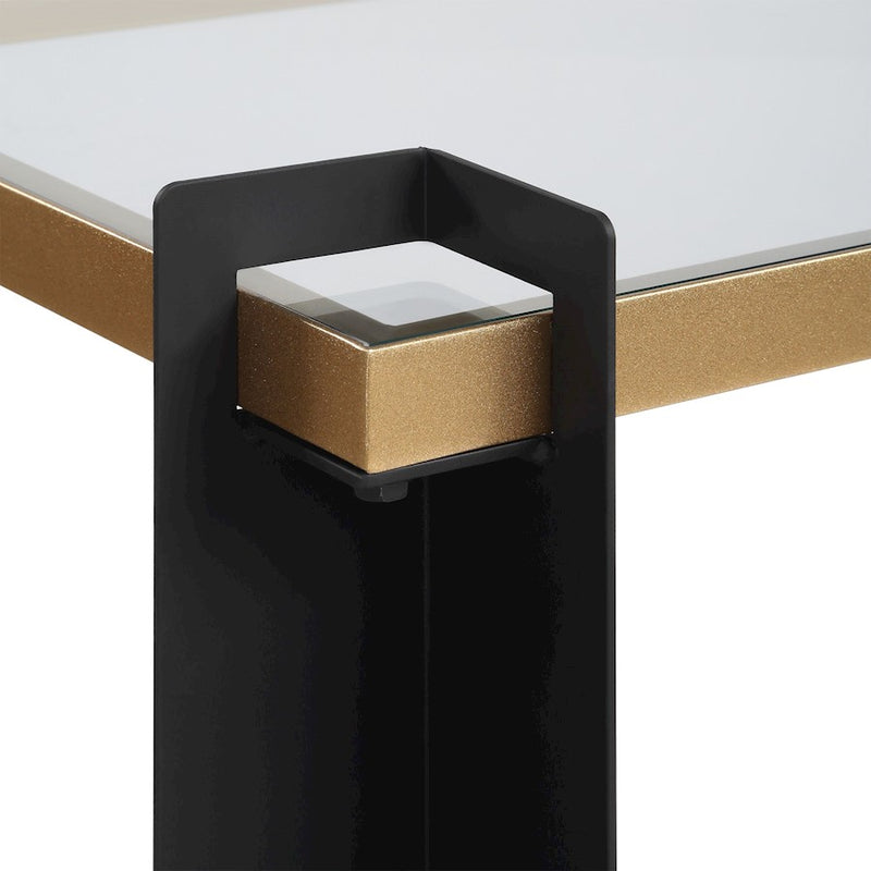Uttermost Cunene Contemporary Console Table, Black/Gold