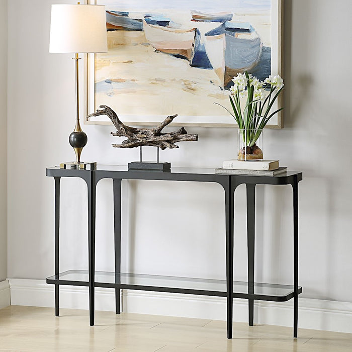 Uttermost Atchison Iron Console Table, Black