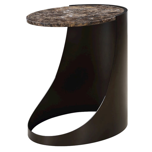 Uttermost Welling Modern Metal Side Table, Chocolate - 50095