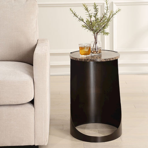 Uttermost Welling Modern Metal Side Table, Chocolate