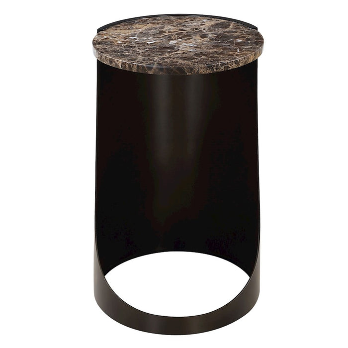 Uttermost Welling Modern Metal Side Table, Chocolate