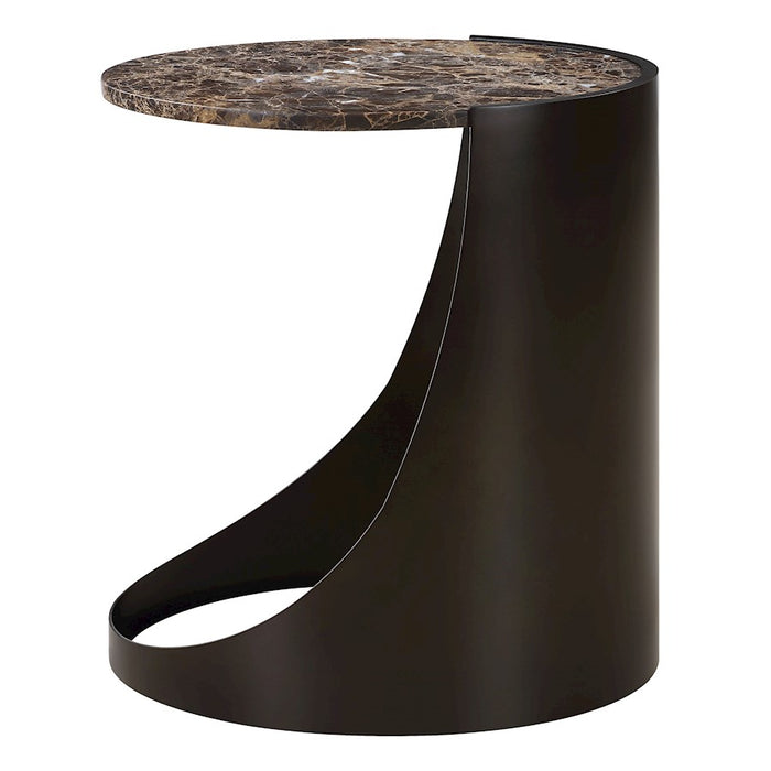 Uttermost Welling Modern Metal Side Table, Chocolate