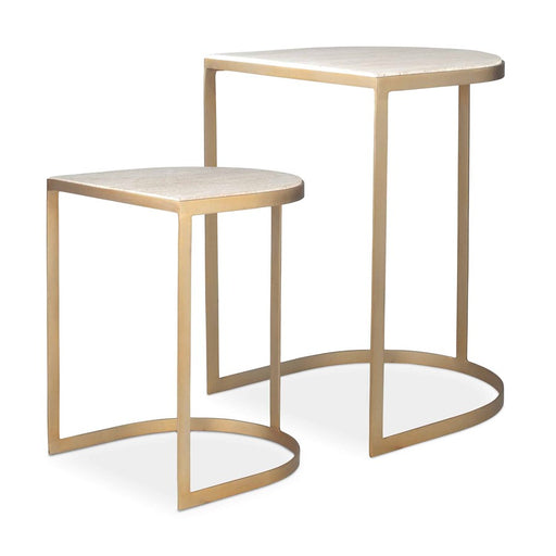 Uttermost Lindon Travertine Nesting Tables Set of 2, Gold - 50246