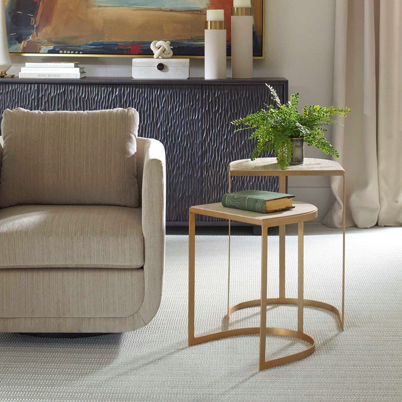 Uttermost Lindon Travertine Nesting Tables Set of 2, Gold