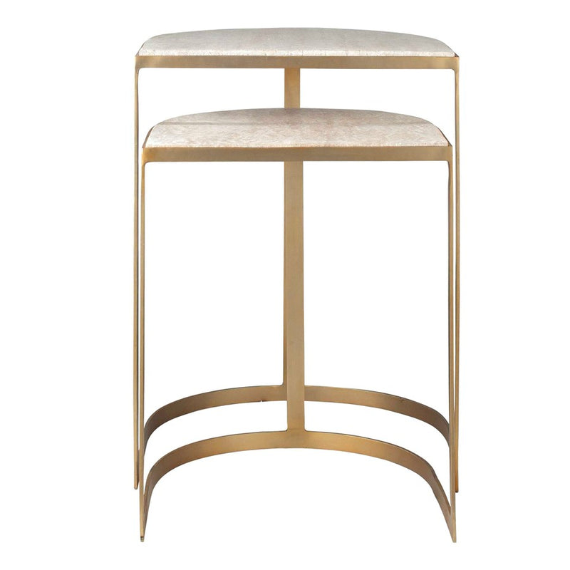 Uttermost Lindon Travertine Nesting Tables Set of 2, Gold