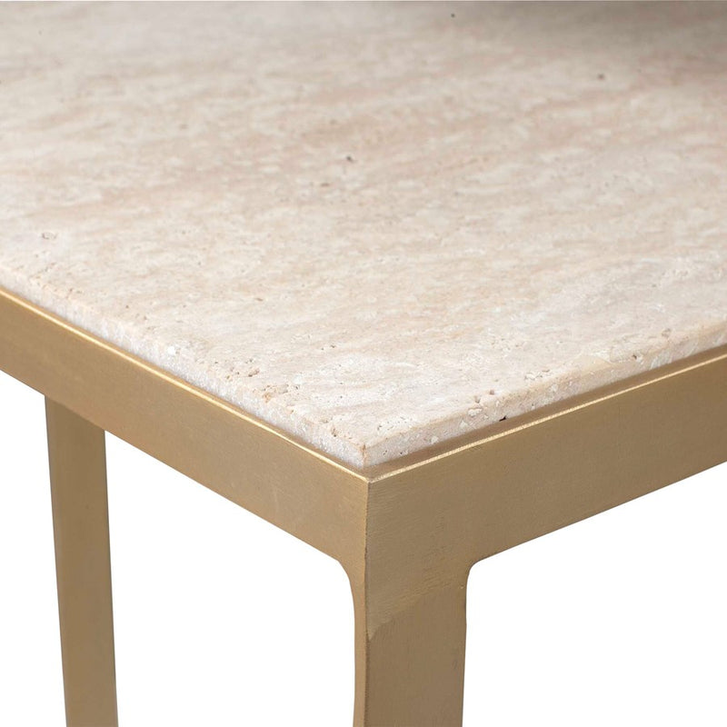 Uttermost Lindon Travertine Nesting Tables Set of 2, Gold