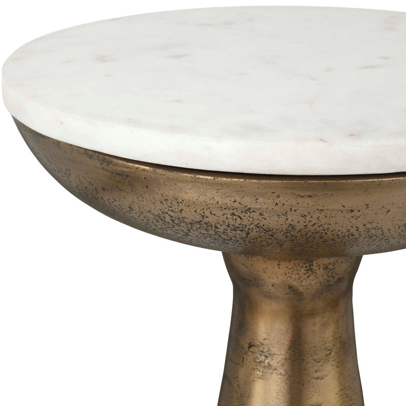 Uttermost Torin Marble/Brass Drink Table