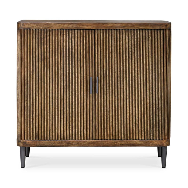 Uttermost Pinstripe Tambour 2 Door Cabinet, Walnut - 50256
