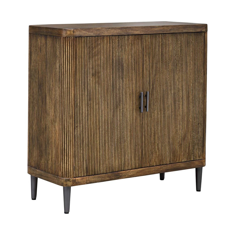 Uttermost Pinstripe Tambour 2 Door Cabinet, Walnut